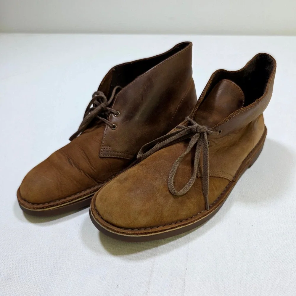 Clarks Desert Boot Mens 9 Brown Leather Chukka Beeswax 26082286 Lace Up